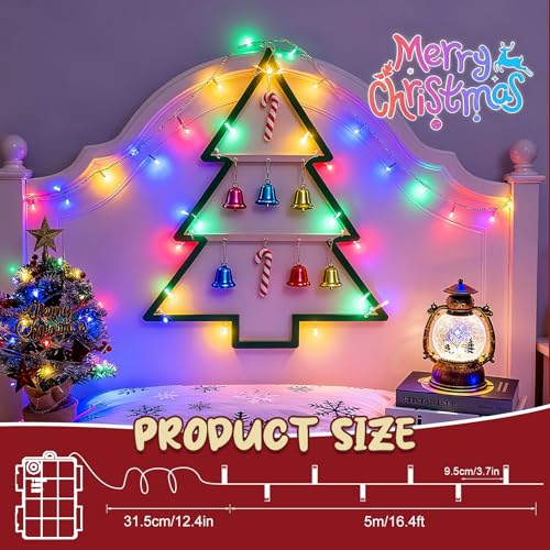 cshare Christmas String Lights Outdoor Waterproof 9.8ft 30 LED, Muliticolor Fairy Lights Battery Operated with Timer Clear Wire for Indoor & Outdoor Christmas Decorations Garland Party Garden - color: Multicolor