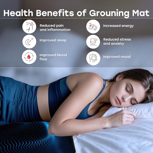 Ground Well Grounding Mat for Feet,Grounding Pad for Stress, Pain, Inflammation& Wellness Support, 26.7x10in Portable Size Grounding Mat, Indoor Grounding at Home,Office. 15Ft Cord Included. - size: 10x26.7inch