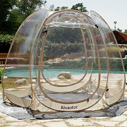 Alvantor Heavy Duty Tarp Waterproof 6'-10'-12'-15' Tarpaulin Ground Trailer with Rust Grommet Weather Resistant Cover Outdoor Camping 10 Mil Thick PE Floor Lightweight Mat - style: 10'x10'