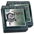 CARTMAN 2 Pack Finished Size 10x12 Feet Waterproof Green Tarp 8 Mil Thick, Multipurpose Protective Cover for Emergency Rain Shelter Camping Tarpaulin - size: 10'×12'2pk