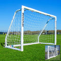 QuickPlay Q-Fold Match Soccer Goal – 30-Second Folding Design for Easy Setup | Portable Net for Backyard | Weatherproof Goal Post for Adults & Kids – [Single Goal] - style: 6 x 4'