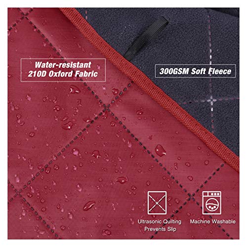 REDCAMP Large Waterproof Stadium Blanket for Cold Weather, Soft Warm Fleece Camping Blanket Windproof for Outdoor Sports, Red - color: Red/Dark Grey