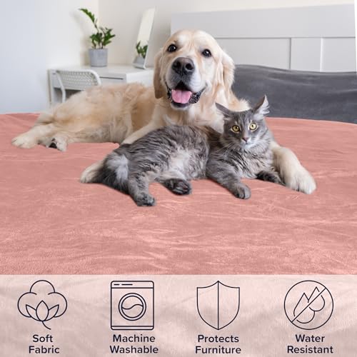 PETMAKER Dog Blanket - 80x100in Reversible Sherpa Blanket - Throw Blankets for Bed, Couch, Crate, or Car - Machine Washable Puppy Essentials (Pink) - color: Pink, size: X-Large