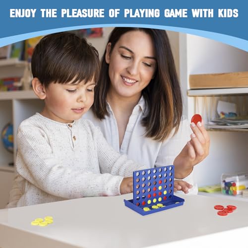 Pedolini 4 in a Row Connect Game Travel Board Game (Small) Mini 7x4.8 Inch - size: Small