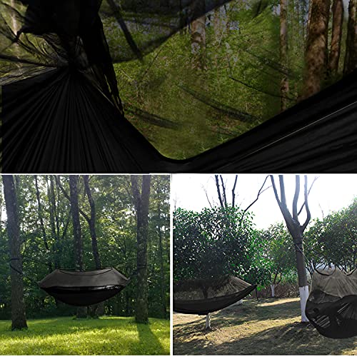 Gold Armour Camping Hammock - Camping Essentials, Double Hammock with Bug Net, Camping Gear Hammock for Outside, Hiking, and Travel (Black) - color: Black