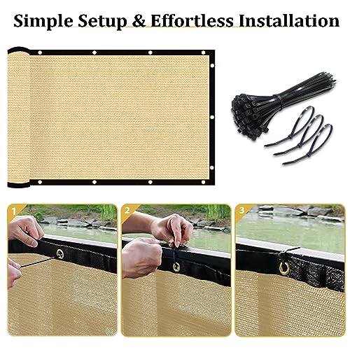 Shade&Beyond 3' X 10' Fence Privacy Screen Heavy Duty 170 GSM Fencing Mesh Shade Net Cover for Wall Garden Back Yard Outdoor Home Decoration, Sand - color: Sand, size: 0 3' X 1 0'