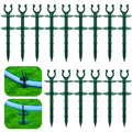 Blulu 15 Pcs 2 in 1 Garden Hose Guide, Universal 10 Inch Hose Guide Stakes with Barbs, Water Sprinkler Support Spike to Keep Off Lawn for Yard Lawn Garden Flower Plant Tool(Green) - color: Green