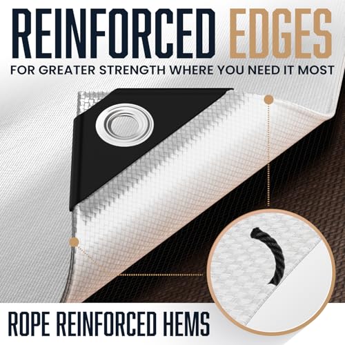 (2 Pack) 10x12 Heavy Duty Tarp, 10 Mil Thick, Waterproof, Tear & Fade Resistant, High Durability, UV Treated, Grommets Every 18 Inches. (Silver/Brown - Reversible) (10' x 12 Feet - 2 Pack) - size: 10x12 - 2 Pack