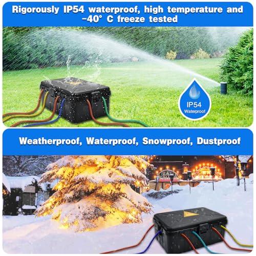 Hrensaw Large Outdoor Electrical Box Waterproof(12.5x8.5x5inch),IP54 Waterproof Outdoor Outlet Covers,Weatherproof Extension Cord Covers Protect Outlet,Plug,Timer,Power Strip,Holiday Light,Black - color: Black, size: Large
