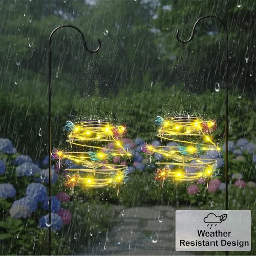 2 Pack Solar Outdoor Lantern Hanging Lights - 30LED Waterproof Solar Dragonfly Light Outdoor,Hanging Decor for Garden,Yard,Porch Patio,Lawn Backyard Landscape Pathway Outside,Gifts for Women - color: Blue-Dragonfly
