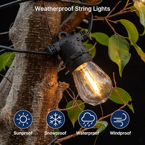 FLSNT 15 Pack Outdoor LED Replacement Bulbs for String Light, S14 LED Hanging Light Bulbs for Patio, Garden, E26 Base, 2200K Warm White, Non-Dimmable - color: Warm White