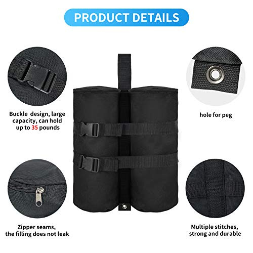 Sand Weight Bags(140lbs) for Pop up Tent,1680D Heavy Duty Weights Sand Bags for Outdoor,Set of 4 - color: 140 lbs