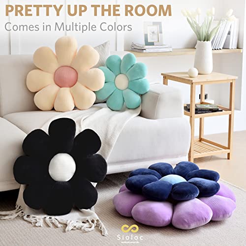 Sioloc Flower Pillow,Shaped Throw Pillow Butt Cushion Floor Pillow,Seating Cushion,Cute Room Decor & Plush Pillow for Bedroom Sofa Chair(Beige,15.7'') - color: Beige