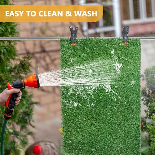 30"x20" Dog Grass Pad with Tray Large for Indoor Puppy PottyTraining with 3PCS Artificial Grass Mats, 1 Washable Pee Pad, Pet Loo Dog Litter Box for Balcony Apartment, 4-Layer System - size: L 30x20x2.8IN-3 Grass Pads
