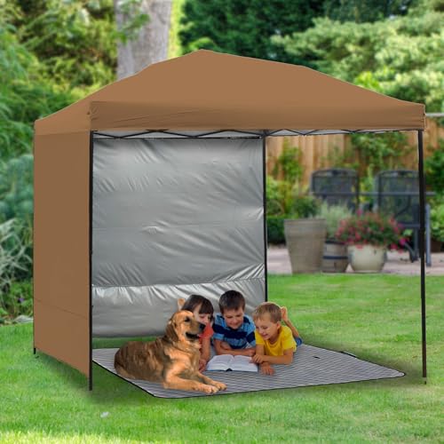 Canopy Sunwall Sidewall Gazebos Tent Waterproof for 10x10ft Pop up Canopy Straight Leg Gazebos Outdoor Instant Canopies 1 Pcs Khaki Canopy Sidewall Only - color: Khaki, size: 10x10(1pcs)