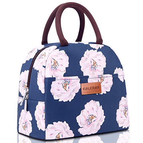 BALORAY Lunch Bag for Women Men Insulated Lunch Box for Adult Reusable Lunch Tote Bag for Work, Picnic or Travel (Pink Flower) - color: Pink Flower, size: M