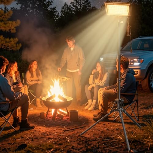 LED Tripod Camping Light, USB Powered Telescopic Work Light with Adjustable Height, Dimmable & Color Temperature, Portable Outdoor Light for Camping, Emergency, Garage - color: Camping Light