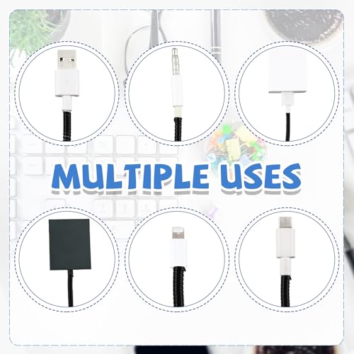 Frienda 10 Pcs Spiral Cord Protector Chargers Protector Pets No Chew Data Cable Protective Sleeve Headphone Charger Saver USB Cable Cover Wire Repair for Phone USB (Black) - color: Black