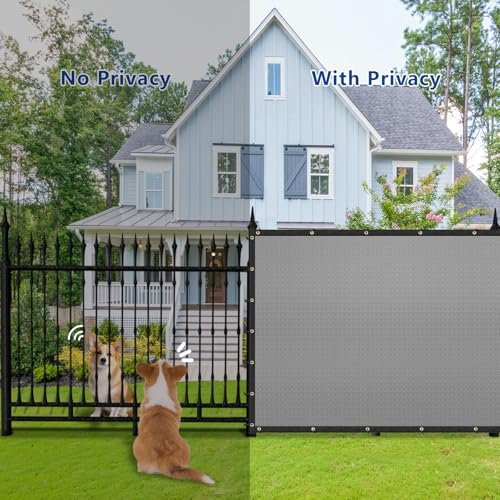 Buzzbazaar 7' x 9' Gray Heavy Duty Privacy Fence Screen - Commercial Grade Shade Cover with Brass Grommets, Outdoor Wind Block & Yard Barrier, Customizable Size