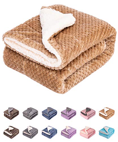 DW-Mocha Fuzzy Dog, Cat & Pet Blanket - Warm & Soft Plush Fleece Receiving Blanket for Dog Bed, Cat Bed, Couch, Sofa, Travel & Outdoor, Camping (24" x 32") - color: Dw-mocha, size: Blanket (24" x 32")