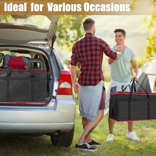 PEASUG Insulated Bags for Food Delivery, XXXL Pizza Delivery Bags, Large Capacity Cooler Bag Keep Food Warm for Grocery Shopping and Catering, Foldable, Heavy-Duty (Red) - color: Red-Black, size: XXX-Large