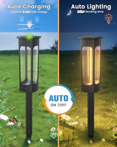 VOLISUN Solar Pathway Lights,8 Pack LED Solar Lights Outdoor Waterproof, Landscape Lighting,Warm Color Solar Path Lights,Landscape Lights,Solar Garden Lights for Yard Lawn Driveway Walkway - color: Warm White, size: 8 PACK