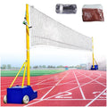 Volleyball/Badminton Poles, Mobile Badminton Net Bracket with Wheel & Heavy Base, Adjustable Height Volleyball Net Stand for Outdoor Indoor Backyard