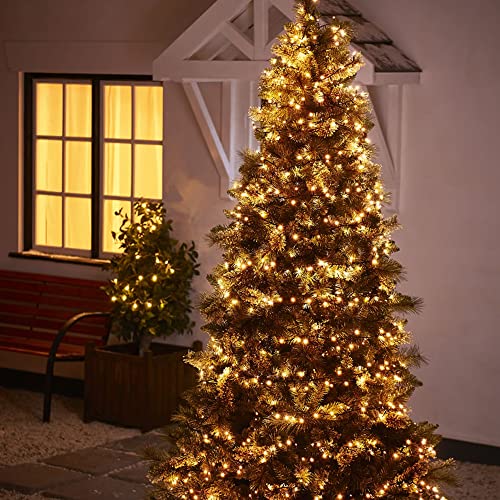 Dazzle Bright Warm White Christmas String Lights, 164ft 2000 LED Waterproof Green Wire Fairy Lights with 8 Modes, Outdoor Lights for Xmas Tree Holiday Wedding Party Christmas Decorations - color: Warm White, size: 2000 LED