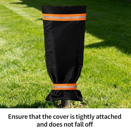 Outdoor Faucet Cover - XL Hose Bib Protector, Waterproof Oxford Cloth Spigot Socks, Thermal Freeze Protection Tap Jacket | Reusable Pipe Insulation Guard for Garden Yard Farm Patio Plumbing Safety - color: 26x64cm