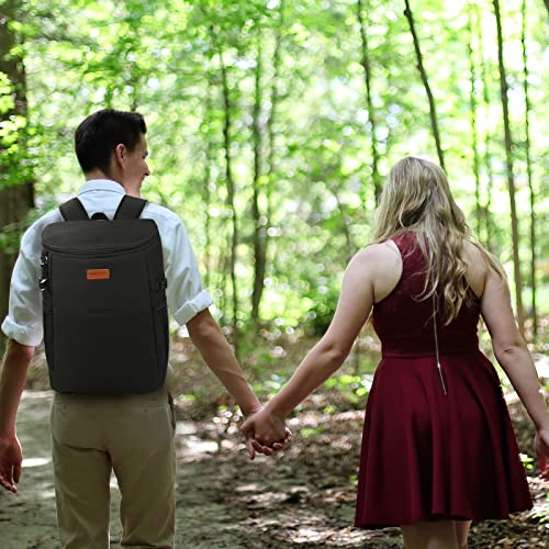 Camping Cooler Backpack 30 45 Cans, Soft Backpack Coolers Insulated Leak Proof Travel Cooler Bag Waterproof Lunch Picnic Beach Work Trip Thermal Bag Drink Beverage Beer Bag Cooler - color: Black, size: 30 Cans