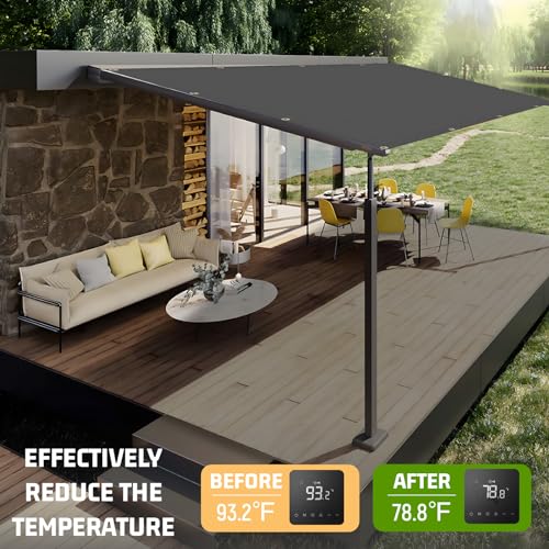SUNNY GUARD Shade Cloth 3'x8'FT Sun Shade Screen Fabric HC-090 Shade Cover Tarp with Grommets for Pergola Backyard Garden,Dark Grey - color: Dark Grey, size: 0 3'×0 8'