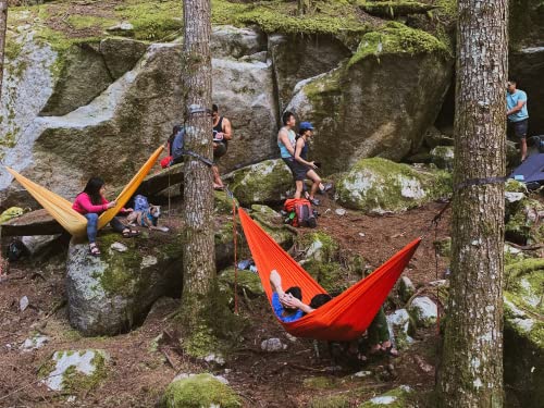 KAMMOK: Roo Double Hammock | Made from Strong & 100% Recycled Water Resistant Ripstop Fabric | Comfortable, Packable, Lightweight (Lifetime Adventure Grade Warranty), Granite Gray - color: Granite Gray, size: Roo Double