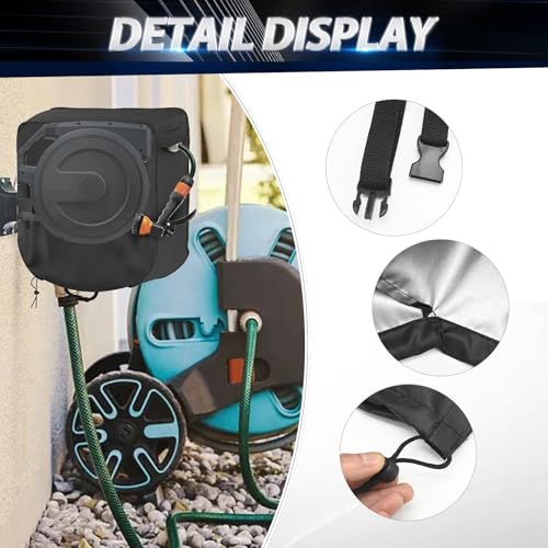 420D Garden Hose Reel Cover, All-Season Protection Cover, Precision Size for 18" to 36" Reels, for Garden, Yard, and Commercial Use