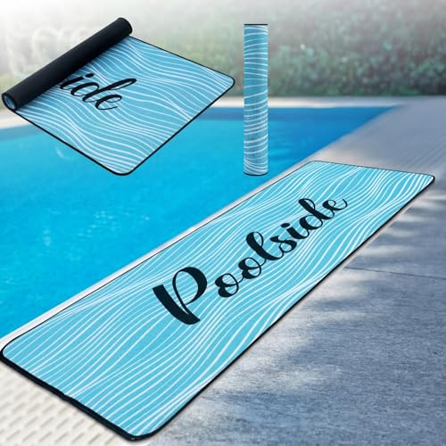 Tinideya Pool Mat Poolside Non Slip Mat Walk Pool Deck Mats Rugs for Floor Outdoor Rubber Mats with Drainage Outdoor and Indoor Dock Safety(Blue,23.62" X 67.72") - color: Blue, size: 2' x 6' (Rectangular)