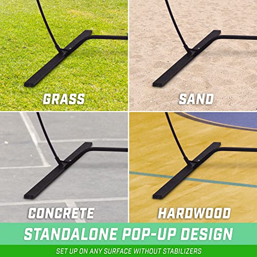 GoSports Freestanding Volleyball Training Net - 12 ft or 20 ft - Indoor our Outdoor Use, Instant Setup, and Height Adjustable - style: 12 ft