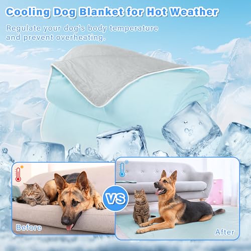 Kritter Planet Summer Cooling Blanket for Dogs, Soft Cooling Mat for Large Medium Dogs, Cooling Dog Bed Cover for Hot Weather, Washable, 50 x 60 inch