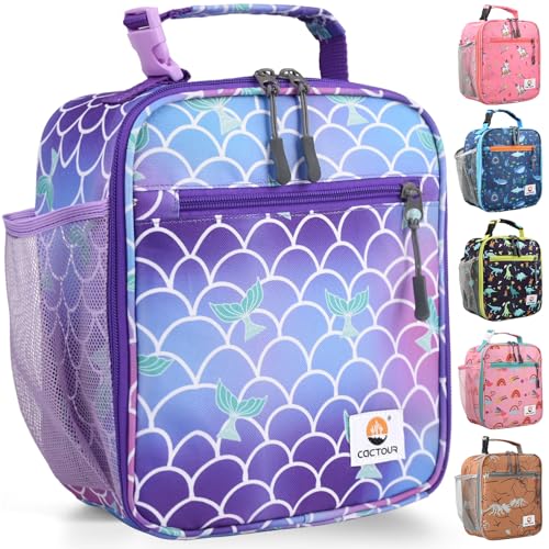 CaCTOUR Lunch Box Kids,Premium Insulated Lunch Bag for Girls Boys,Soft Bag Mini Cooler Back to School Thermal Reusable Lunch Bag for Work School Picnic (Mermaid) - color: C-Mermaid