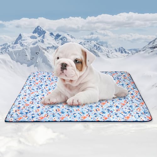 Tuiskusa Premium Cooling Blanket for Dogs Pet Cooling Pads Washable Pet Cool Mat for Cats Hot Weather Puppy Lightweight Throw Calming Pad(28x40 inches) - color: Comic Dog, size: Medium(28"x40")