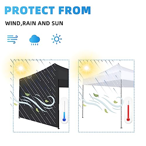 Joramoy Canopy Tent Sidewalls for 10×10 Pop Up Canopy, 3 Pack Instant Canopy Sunwall, Waterproof and UV Protection Canopy Shade Wall, Straight Leg Canopy Sidewalls 3 PCS Only(Black) - color: Black, size: 10×10