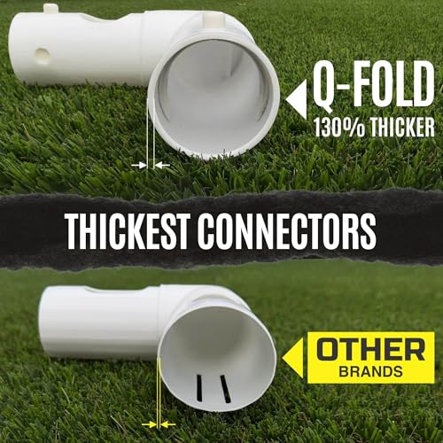 QuickPlay Q-Fold Match Soccer Goal – 30-Second Folding Design for Easy Setup | Portable Net for Backyard | Weatherproof Goal Post for Adults & Kids – [Single Goal] - style: 10 x 6.5' / 3 x 2M - Futsal