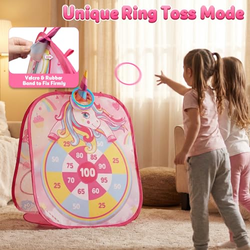 Bean Bag Toss Game for Kids - Cornhole Board Outdoor Toys for Toddlers -Party Activities Carnival Outside Yard Backyard Beach Lawn Games Toy for Kid Boys Girls Age 3 4 5 6 7 8 Year Old Birthday Gifts - style: Unicorn