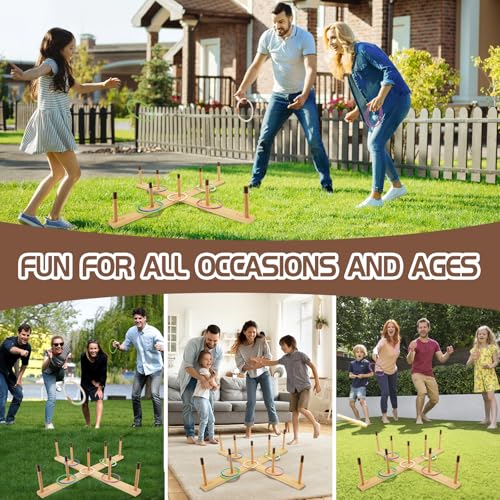Westant Ring Toss Game Outdoor - 33" Extra Large Outdoor Games for Adults and Family, Beechwood Giant Backyard Games, Ring Toss Game for Adults and Kids with 30 Rings & Carrying Bag - color: Natural Beech