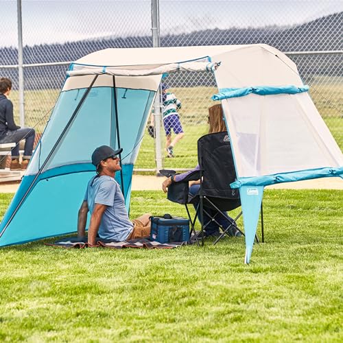 Coleman Backpack Sun Shelter, Portable 7x7ft Canopy Tent with Easy Setup, Lightweight Shade Tent for Beach, Park, Sidelines, & More, Backpack Carry Bag - style: PFAS-Free