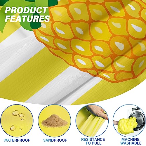 Famstar Beach Blanket Oversized Extra Large78 X 81",Waterproof Sandproof Beach Blanket 1-7 Adults Lightweight Durable for Travel Camping Hiking Picnic - color: Pineapple, size: 78" X 81"