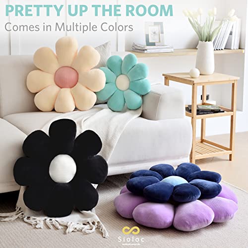 Sioloc Flower Pillow, Shaped Throw Pillow Butt Cushion Floor Seating Cushion, Cute Room Decor & Plush Pillow for Bedroom Sofa Chair (Turquoise, 15.7" ) - color: Turquoise