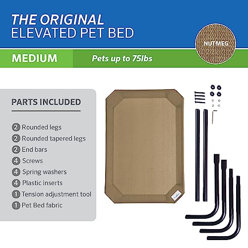 Coolaroo Original Elevated Dog Bed - Breathable Off-The-Ground Pet Bed with Cooling Fabric, Joint Relief & Moisture-Resistant Fabric, 100% Recyclable, Easy Clean, Nutmeg, Medium - color: Nutmeg, style: Medium Dog Bed