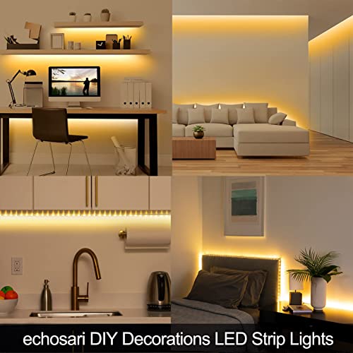 echosari Strip Lights Battery Operated, 16.5Ft 150 LED 2835 SMD Closet Strip Lights with Remote for Bedroom, Kitchen, Cabinet Décor (Warm White) - color: Warm White, size: 16.5ft