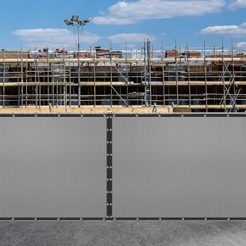 Buzzbazaar 6' x 57' Gray Heavy Duty Privacy Fence Screen - Commercial Grade Shade Cover with Brass Grommets, Outdoor Wind Block & Yard Barrier, Customizable Size