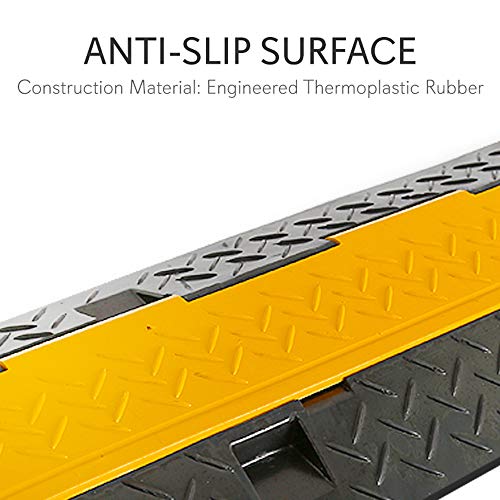 Pyle Durable Cable Protective Ramp Cover - Supports 33000lbs 4-Channel Heavy-Duty Cord Protection w/Flip-Open Top Cover, 31.5” x 16.1” x 3.14” Cable Concealer for Indoor/Outdoor, 2 Pack PCBLCO106X2 - style: 2 Pack