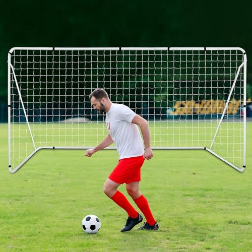Liliful 12 x 6/10 x 6.5 ft Soccer Goal for Backyard Portable Soccer Net and Steel Weatherproof Frame Folding Goals with 6 Ground Stakes for Adults Youth Outdoor Training Competition - size: 12 X 6 Ft